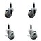 Service Caster 3'' SS Gray Poly Wheel Swivel 7/8'' Expanding Stem Caster Set 2 Brakes, 4PK SCC-SSEX20S314-PPUB-2-TLB-2-78 - alternate 1